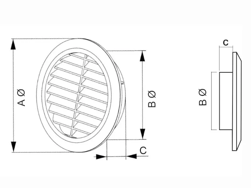 VENTILACIONA REŠETKA PROTIVKIŠNA OKRUGLA fi150 BRAON MTG - Image 2