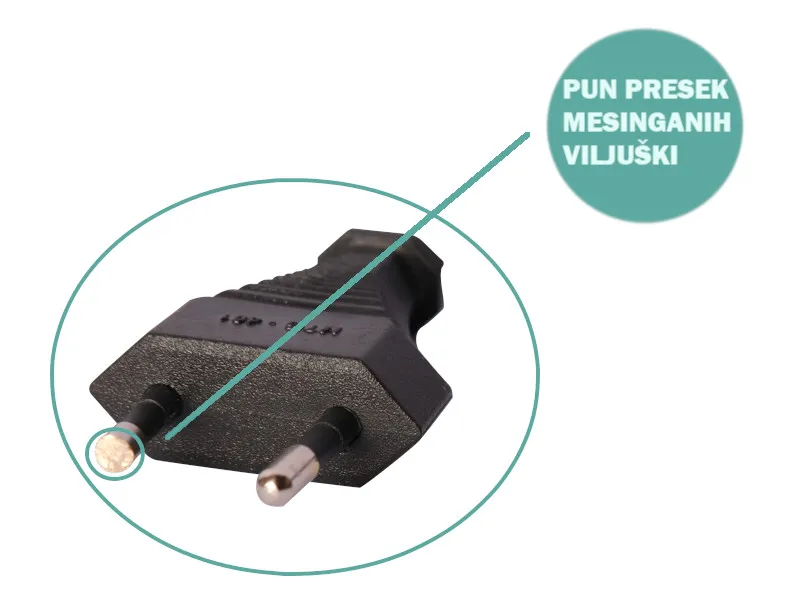 PRIKLJUČNI KABL 2,5M SA MEĐUGAJTANSKIM DIMEROM CRNI - Image 3