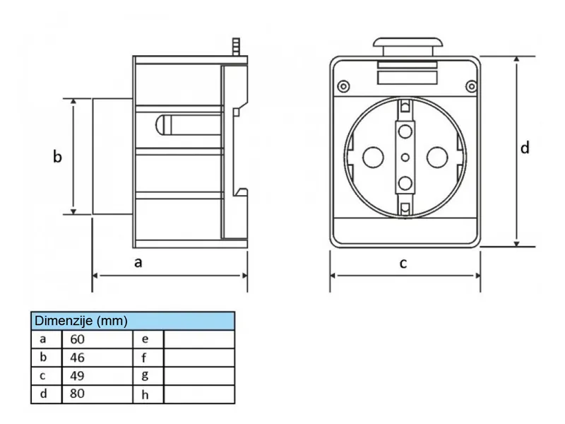 UTIČNICA NA ŠINU 1X16A 220V BEM 1402-2711 IP20 - Image 2