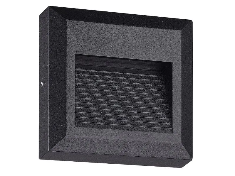 SVETILJKA FASADNA ZIDNA KVADRAT SOLED IP54 LED 2W CRNA GRW2955-B