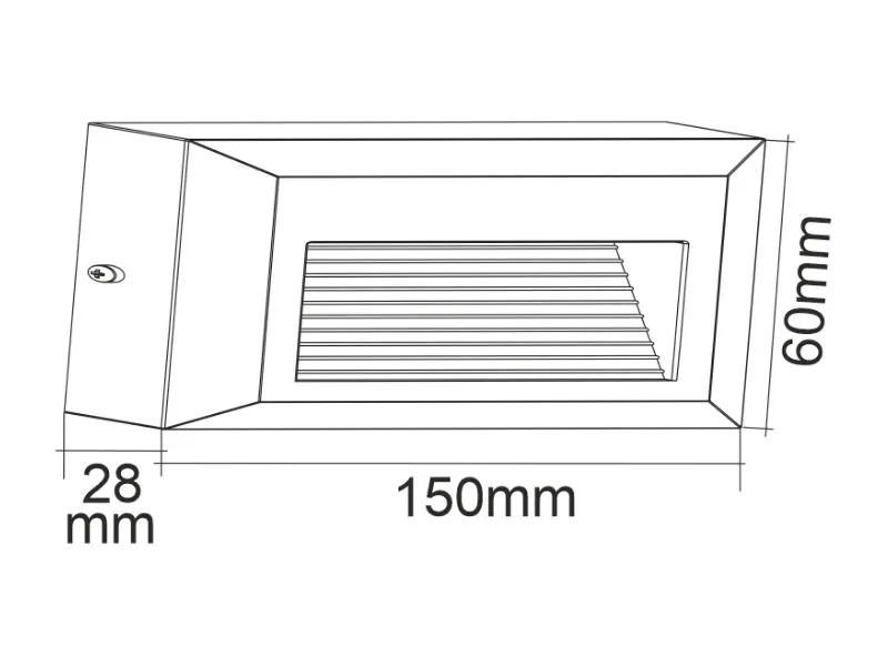 SVETILJKA FASADNA ZIDNA PRAVUGAONIK SOLED IP54 LED 3W CRNA GRW2956-B - Image 2