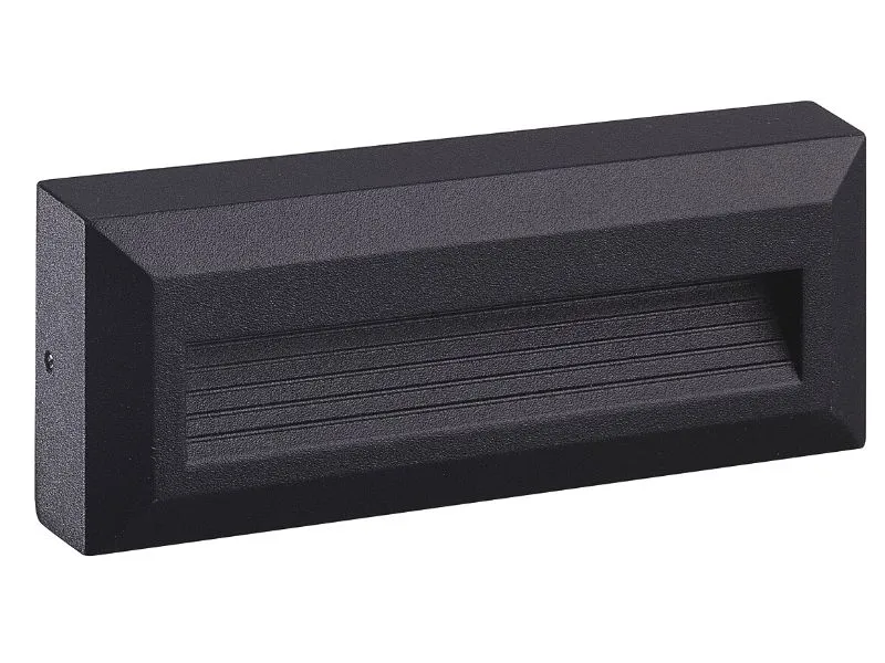 SVETILJKA FASADNA ZIDNA PRAVUGAONIK SOLED IP54 LED 3W CRNA GRW2956-B