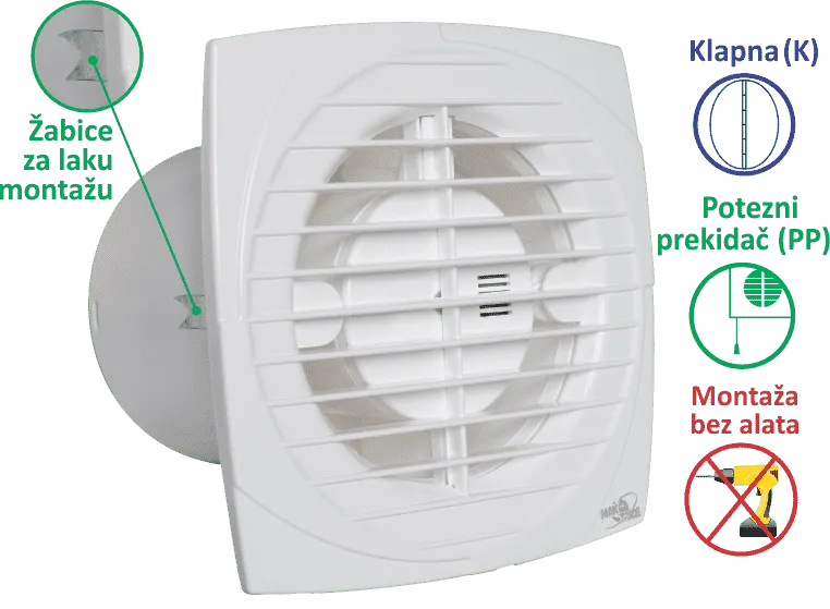 VENTILATOR KUPATILSKI MTG A100-PPK