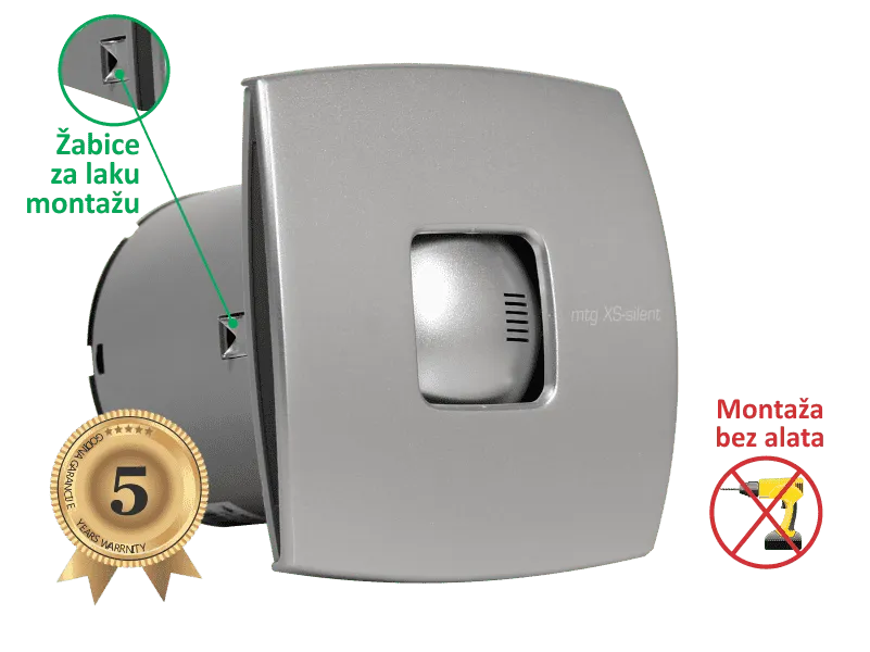 VENTILATOR KUPATILSKI MTG A120XS SILVER