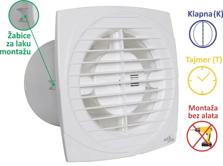 VENTILATOR KUPATILSKI MTG A100-T
