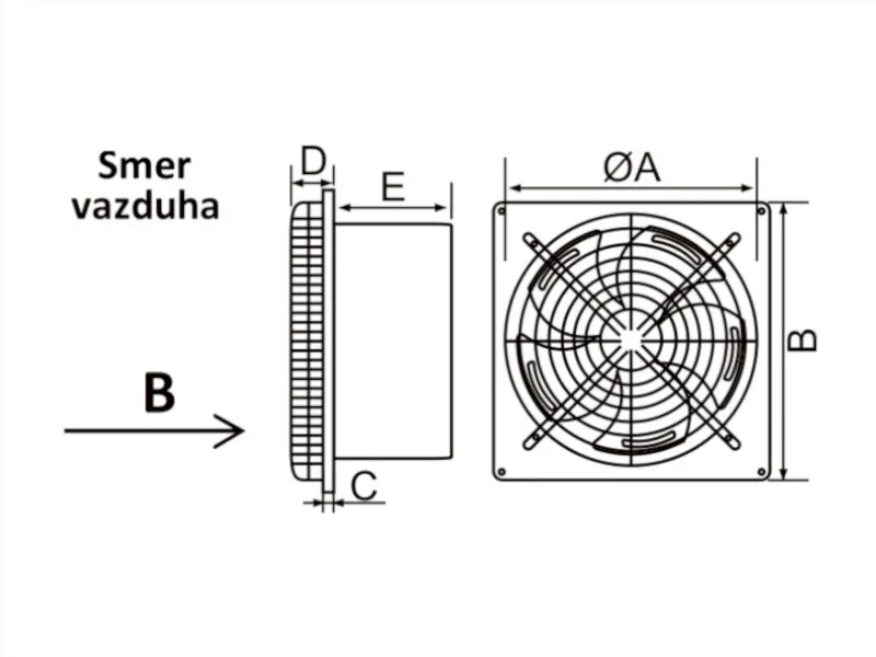 VENTILATOR ZIDNI FI300 110W MF300Z-34B MTG - Image 2