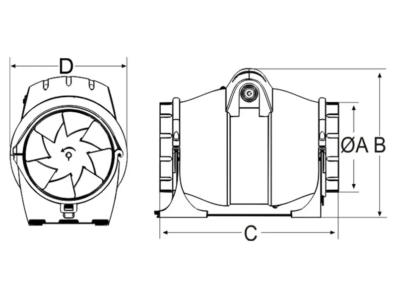 VENTILATOR CATA DUCT IN-LINE 100/270 00702000 - Image 2