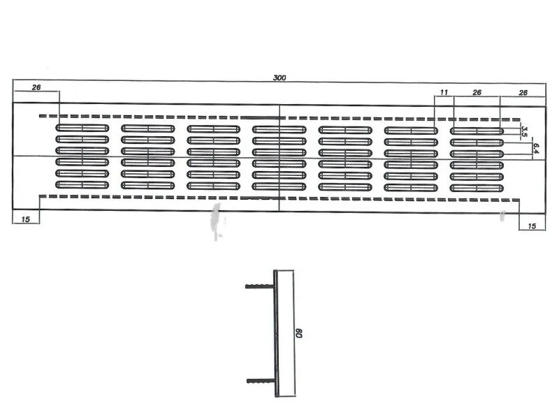 VENTILACIONA REŠETKA PRESTRUJNA AL 60X300 MTG BRONZA - Image 2